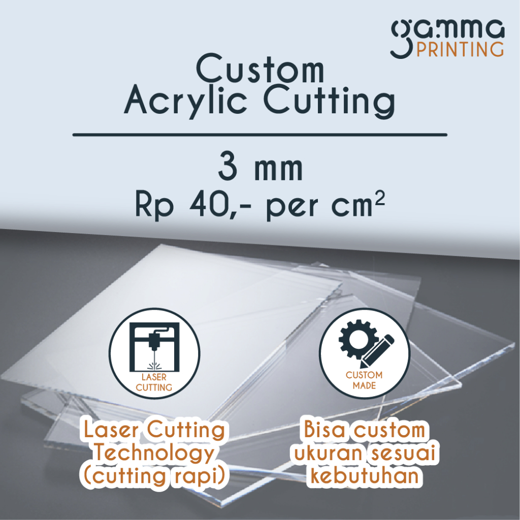 

Akrilik 3 mm Custom Laser Cutting Marga Cipta / Potongan Acrylic Lasercutting