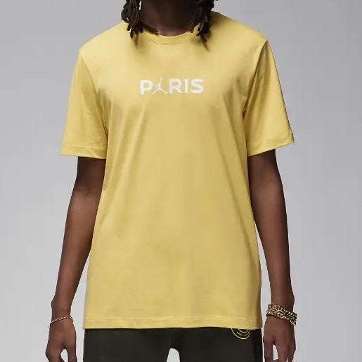 Kaos Basket Pria Jordan X Psg Ss Logo Tee Yellow FN5332-700