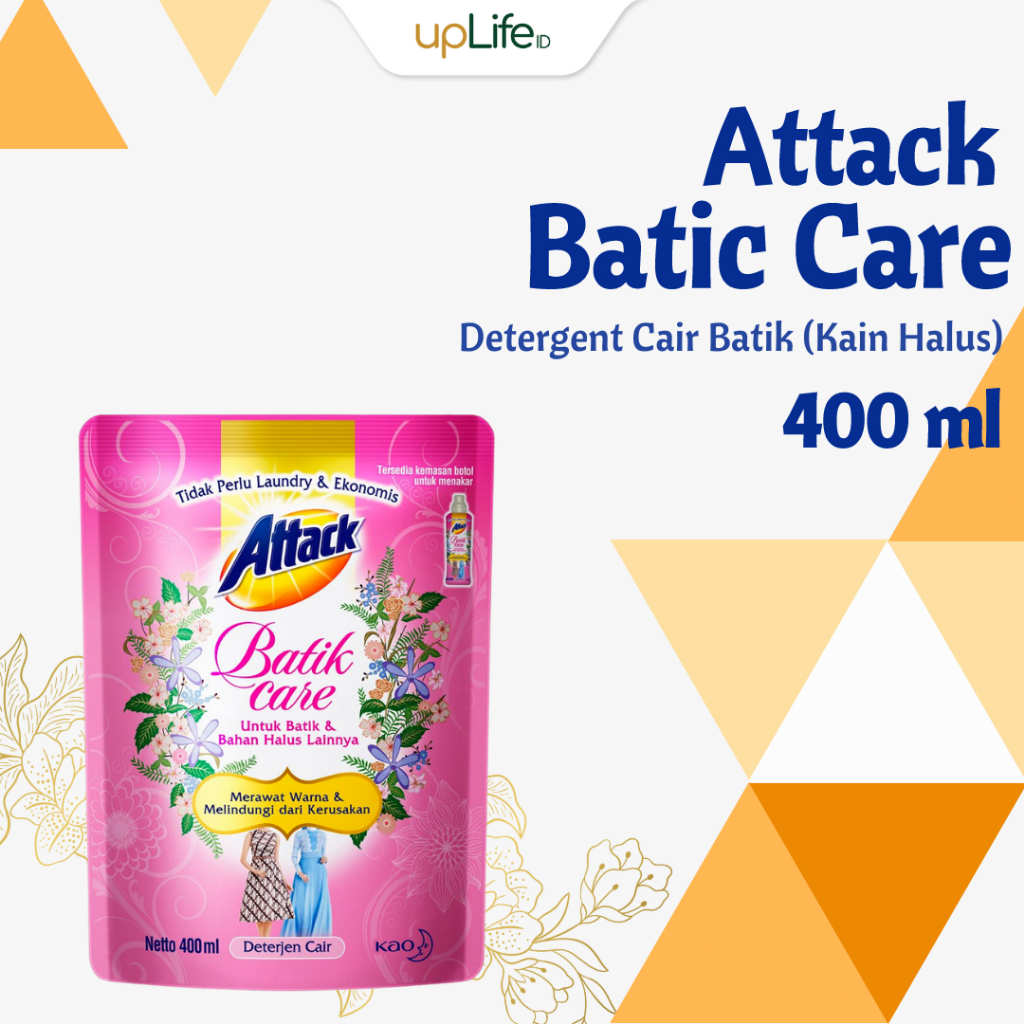 Attack Detergen Cair Batik Care 400 ML / Pouch Deterjen Laundry Sabun Cuci Baju Pakaian