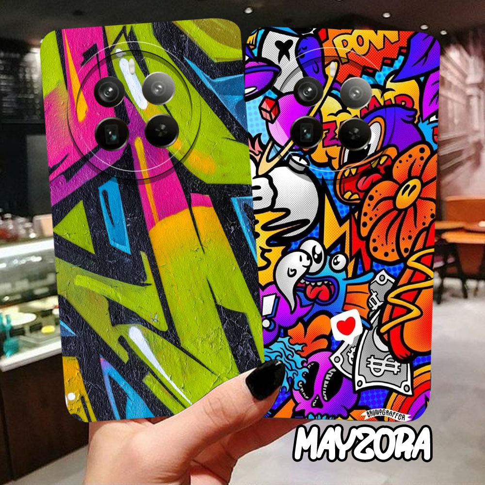 Case pro camera Realme 12 pro Terbaru 2024 -Silikon Realme 12 pro - motif GRAFITTY - Softcase Realme