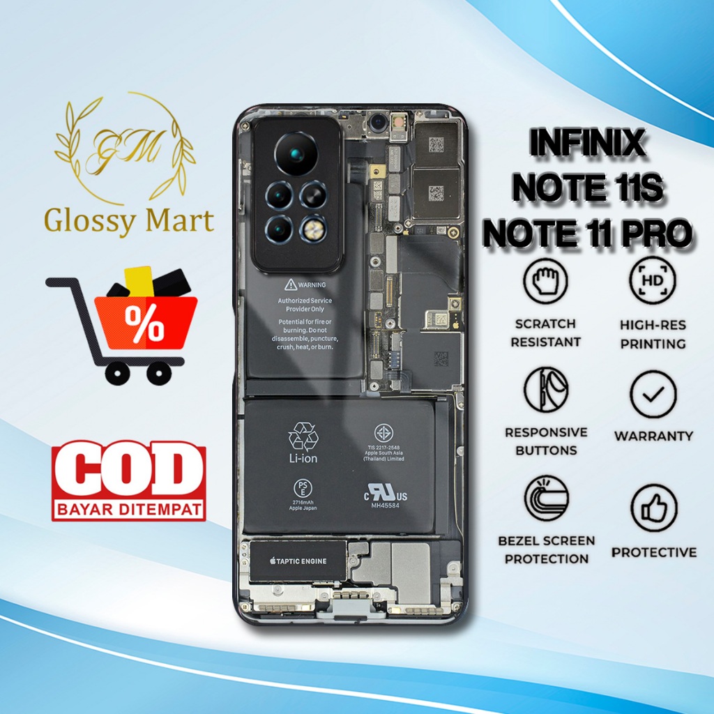 Case Infinix Note 11s Terbaru - Casing Infinix Note 11 Pro - Motif Mesin Hp - Hardcase Premium Gloss