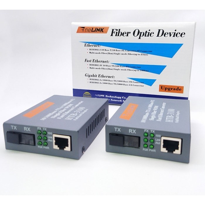 Netlink HTB 3100 Fiber Optic To Lan Media Converter A+B 1Set Net Link