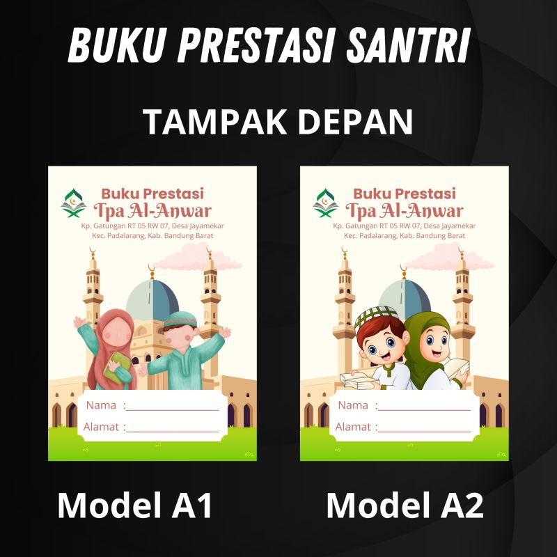 

BUKU PRESTASI SANTRI PENGAJIAN CUSTOM MURAH A6 COVER GLOSSY 2024