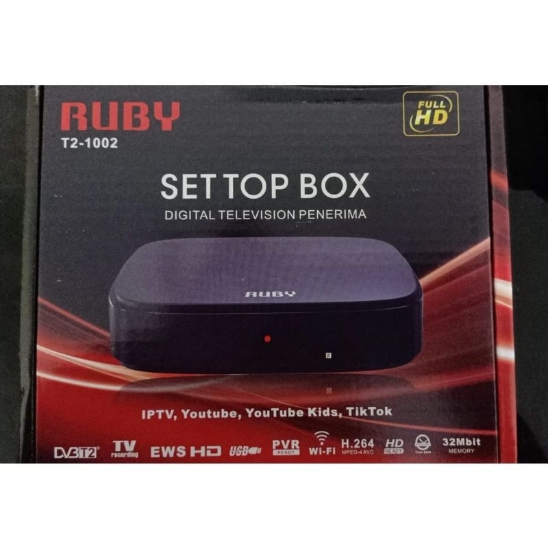 SET TOP BOX STB RUBY T2-1002 DIGITAL TV FULL HD STB RUBY RECEAVER TV SYB