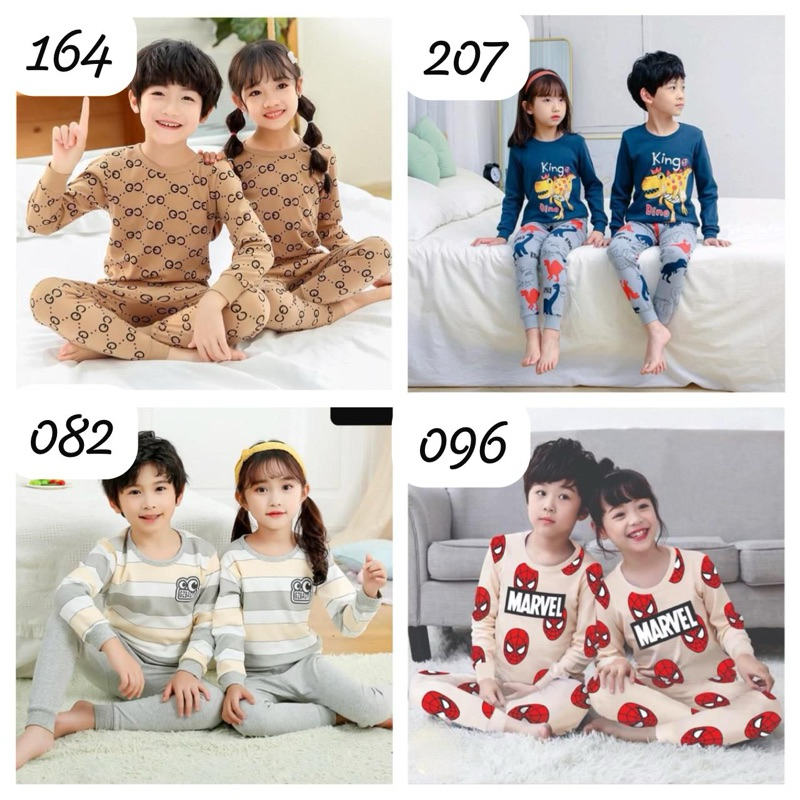 bestfashions_ 10 - BAJU TIDUR SETELAN ANAK - ANAK CEWEK COWOK untuk UMUR 1 - 10 tahun