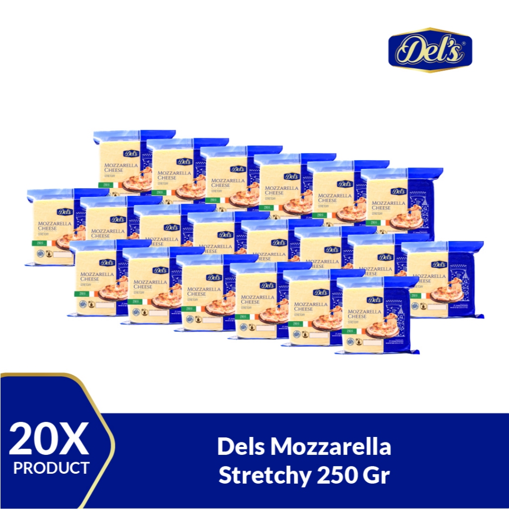 

[FREE ONGKIR] Bundling Hemat - Del's Keju Mozzarella / Mozzarella Cheese Extra Stretchy - 250 Gr [1 Karton / 20 Pak]