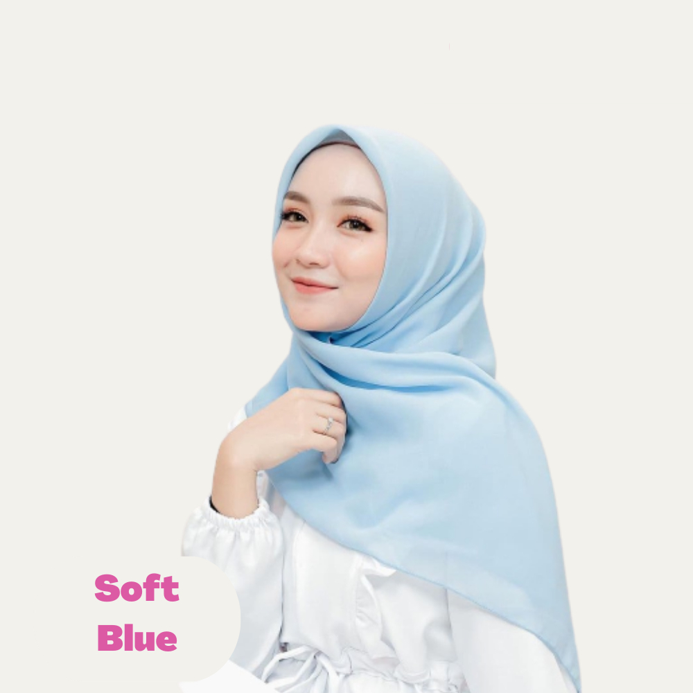 ✅ PROMO MURAH BELLA SQUARE SKY BLUE PREMIUM ANTI LETOY / Hijab Bella Square Polos Anti Letoy / Bella