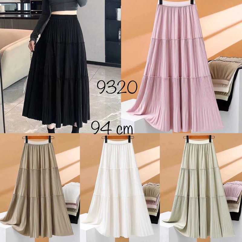 Rok Import Premium, Plisket, Ukuran Panjang, Panjang 94 cm, LP dari 65 cm bisa melar S/D 110 cm