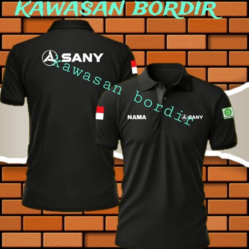 Terbaru polo shirt sany excavator kaos sany excavator baju sany excavator seragam sany excavator ful