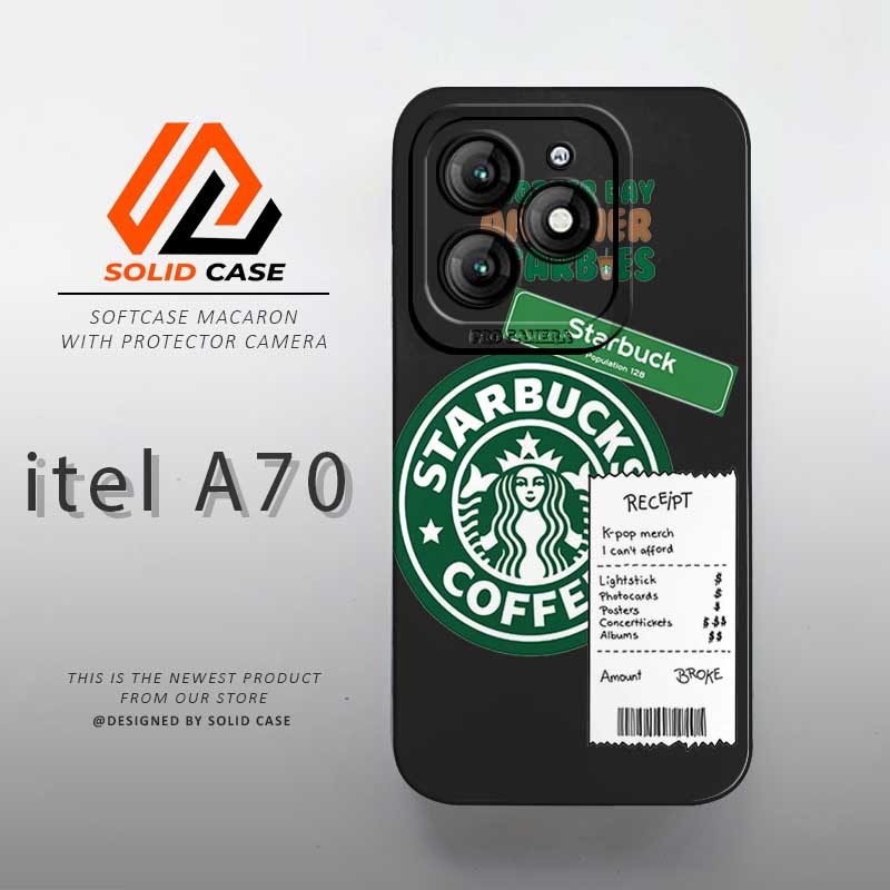 Case Itel A70 Terbaru 2024  - Casing Hp Itel A70 [Starbucks] Softcase Procamera Full Silikon Karet L