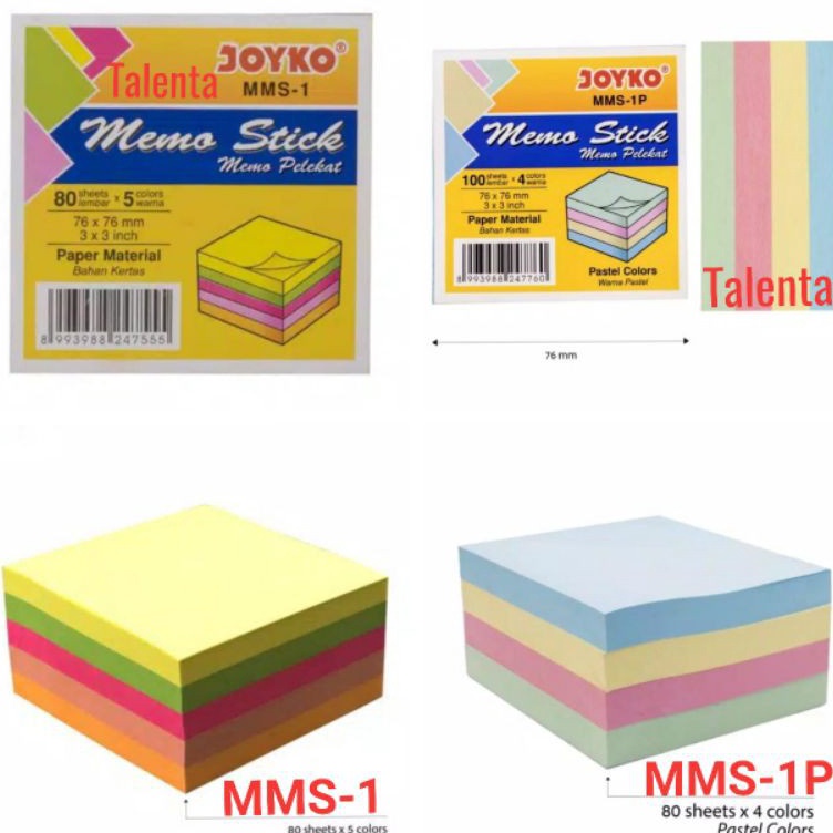 

Kirim Sekarang Sticky Note Memo Tempel Joyko Warna Pastel MMS1P Neon MMS1