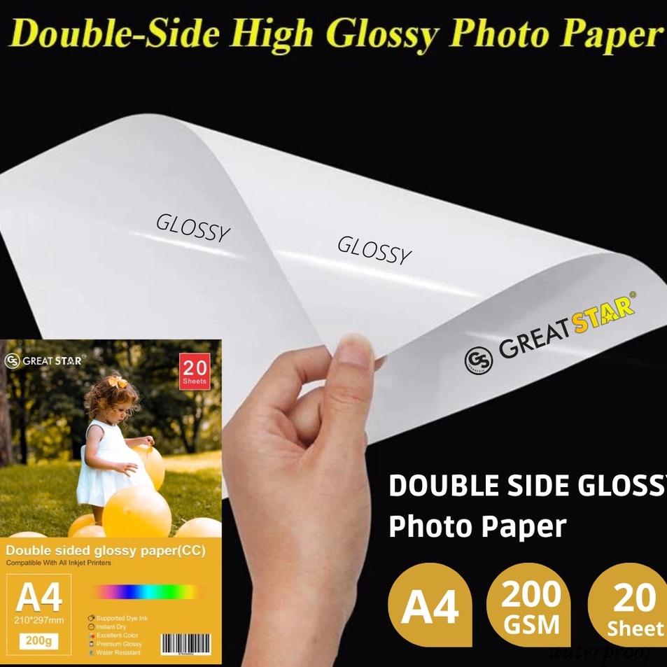 

Dijual Murah DOUBLE SIDE GLOSYPHOTO PAPER A42lembar waterproff