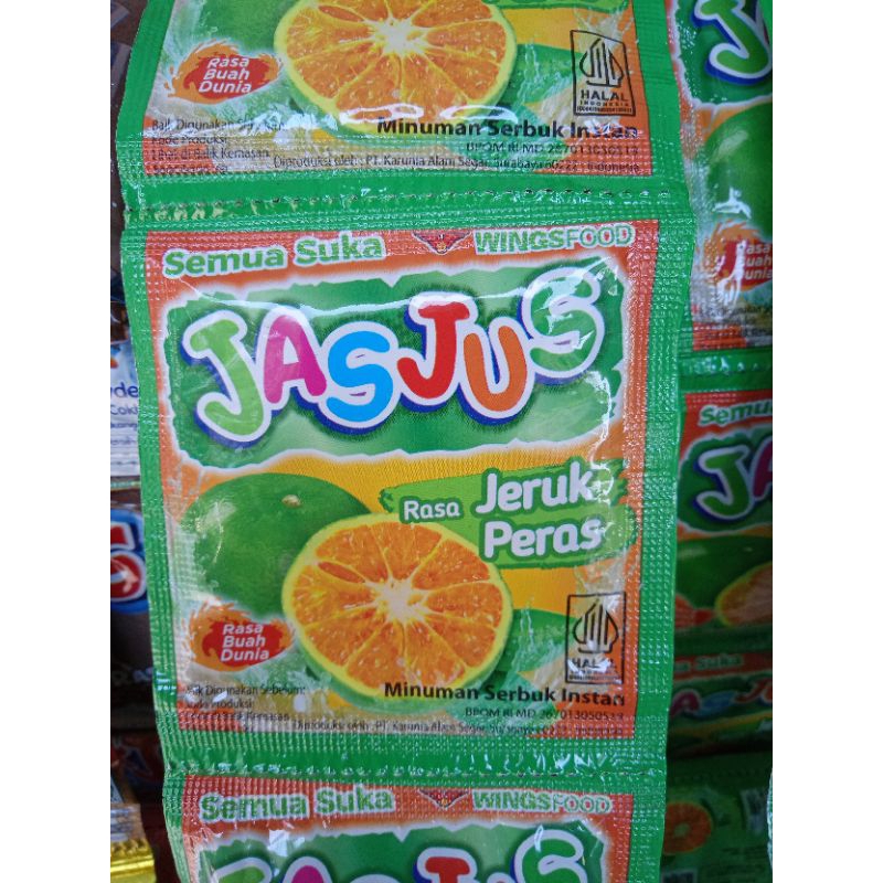 

jas jus rasa jeruk peras per renceng isi 10 sachet