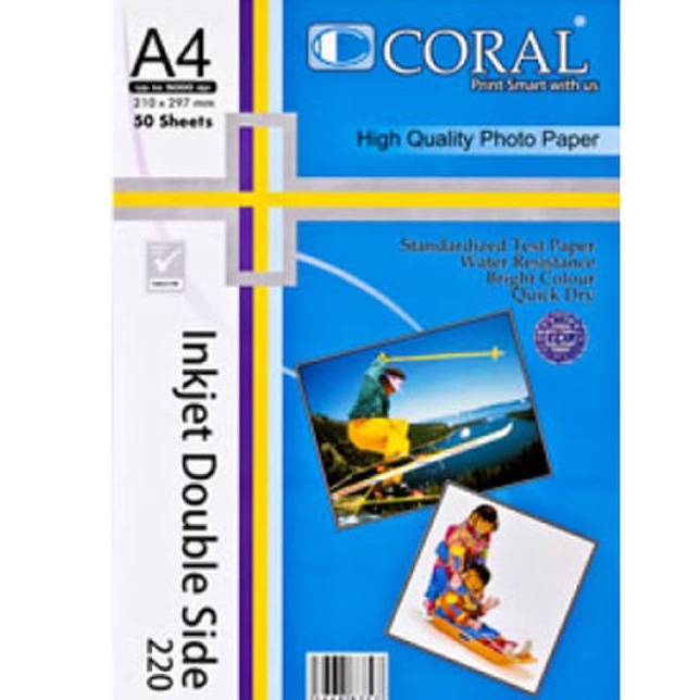 

Ramah Lingkungan CORAL INKJET PAPER DOUBLE SIDE 22GSM A4
