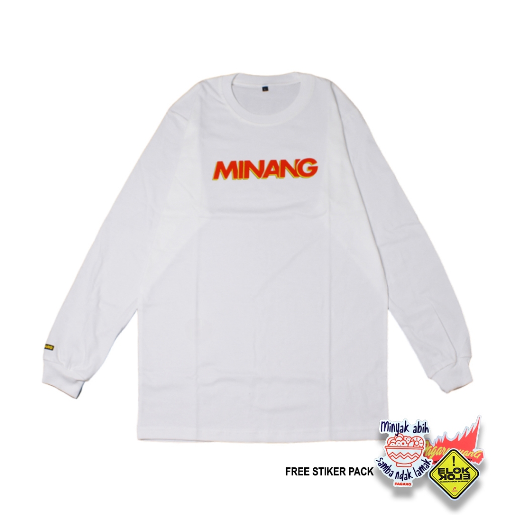 Kaos Sablon Minang Lengan Panjang Rib - Putih by PAGARO
