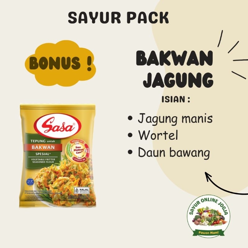 

Bakwan jagung / sayur prep sayur pack instan Foodprep - PAWON MAMI SAYUR ONLINE JOGJA