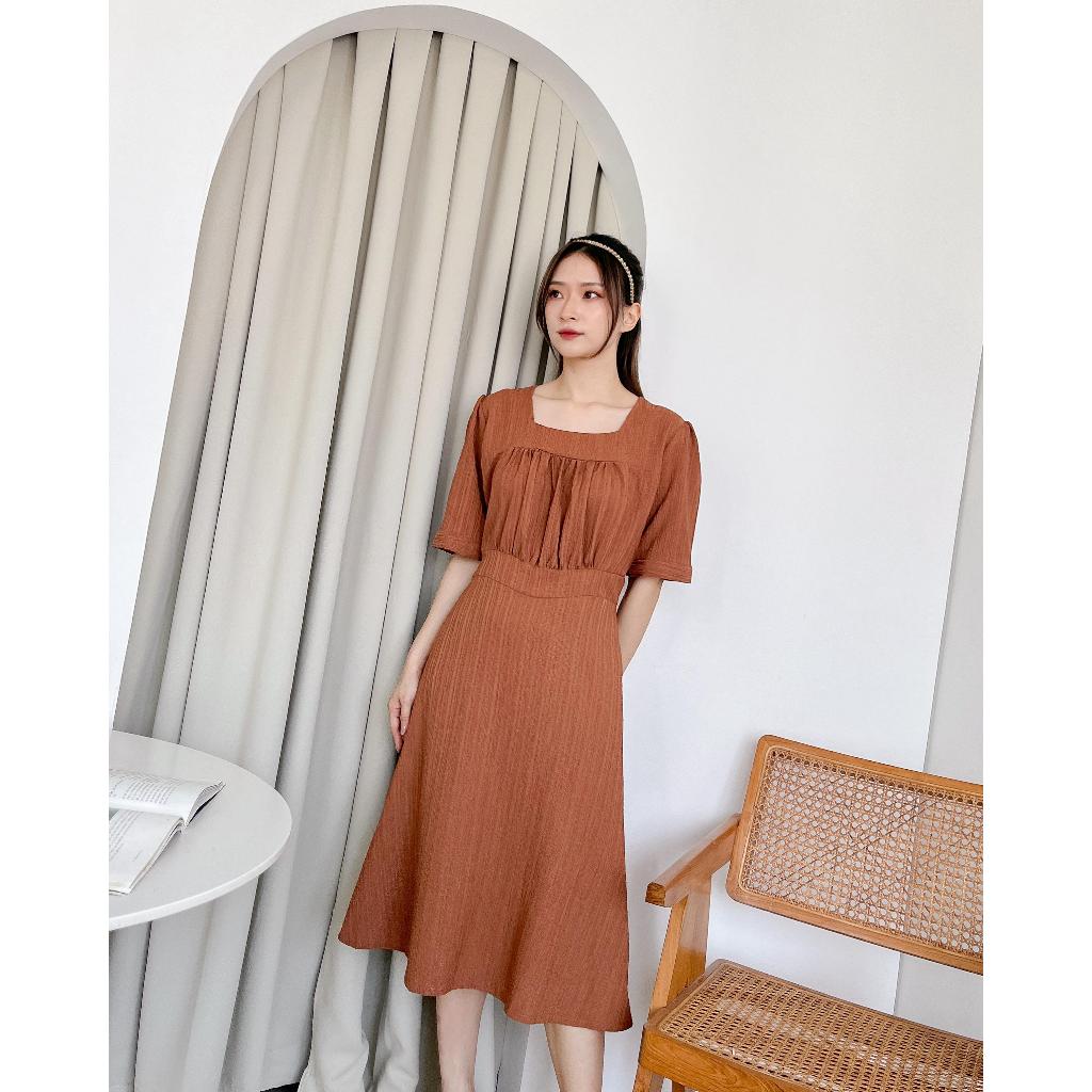 DRESS MIDI CASUAL / DRESS PESTA WANITA / DRESS KONDANGAN / DRESS TALI / DRESS WANITA LENGAN PENDEK /