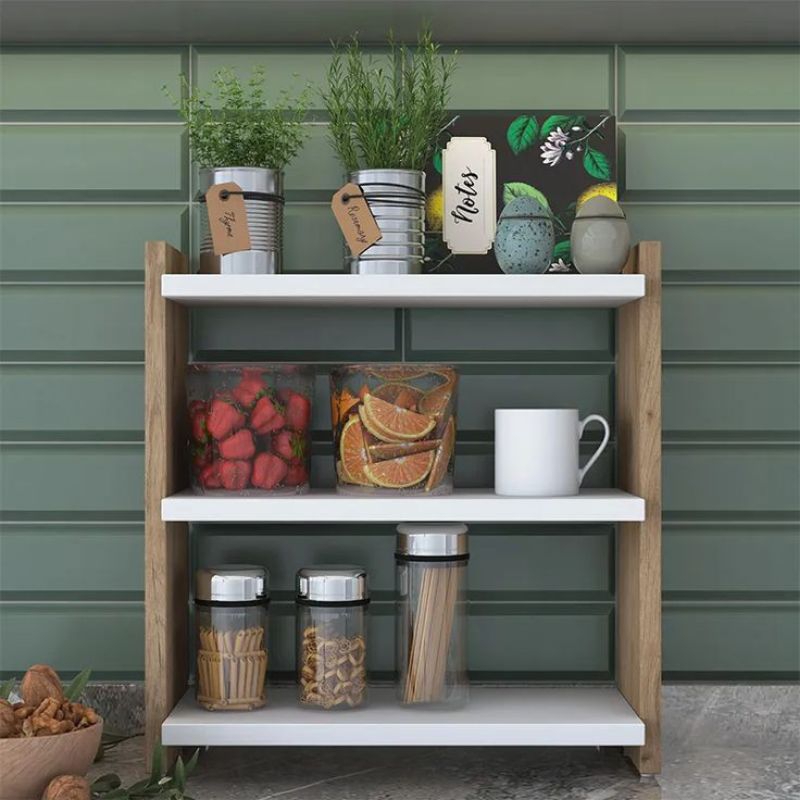 Rak Bumbu Susun 3 Tempat Bumbu Dapur Kayu