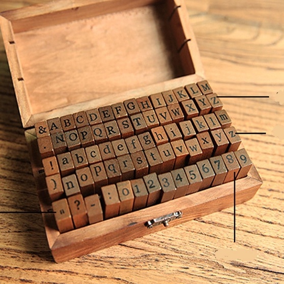 

Grosir Puas Vintage wooden box alphabet number stamp cap stempel huruf angka aesthetic retro diy jurnal scrapbook HB136137