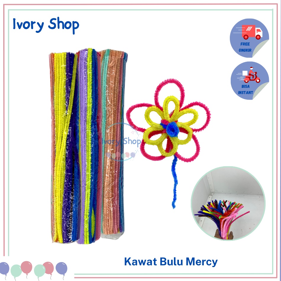 

Terbatas Pipe Cleaner Flower Art Craft DIY Kawat Bulu Mercy Warna Mix 971 pcs Bucket Bunga Pastel Party Of Joy