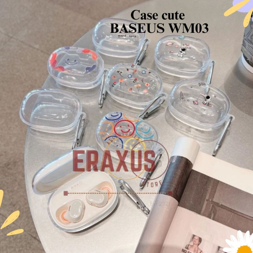 [Eraxus] Case Baseus WM03 Pelindung Earphone Simple Premium Bening Casing Lucu Diy Case Silicone Tra