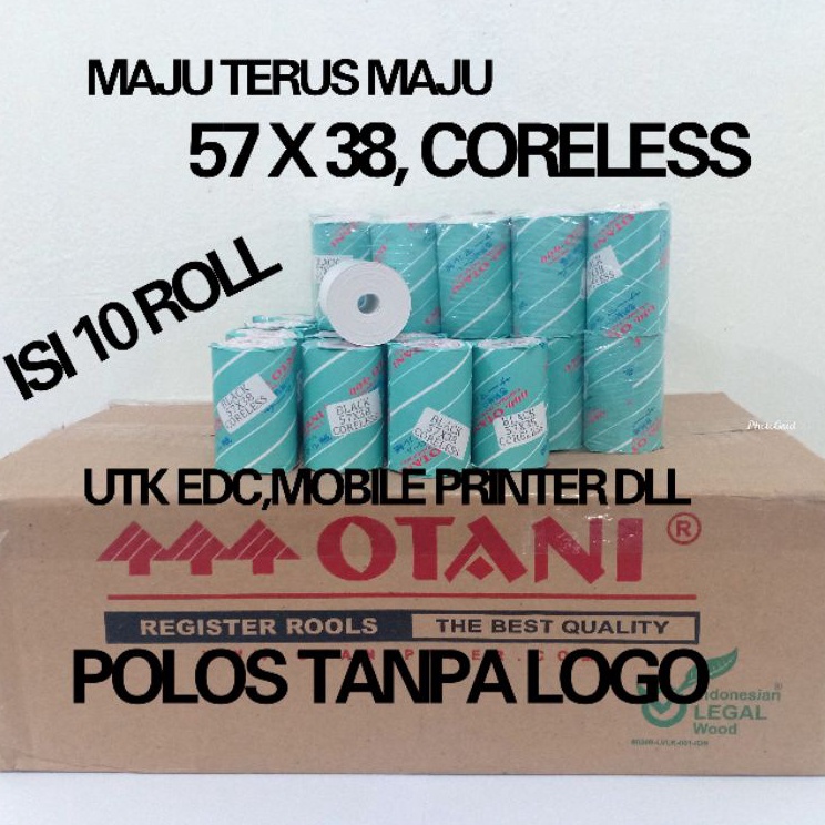 

Ready Berkualitas Kertas Thermal EDC Mobile Printer57x38 CORELESS1Pack isi 1Roll Merk Otani