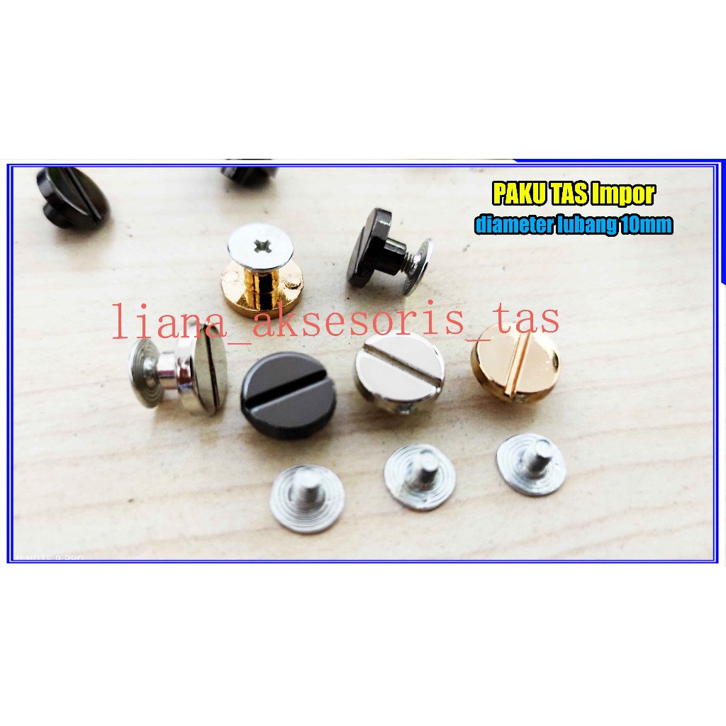 PAKU BAUT TAS diameter 10mm IMPOR PREMIUM UNTUK TAS SELEMPANG WANITA, TAS BAHU WANITA, TAS RAJUT WAN