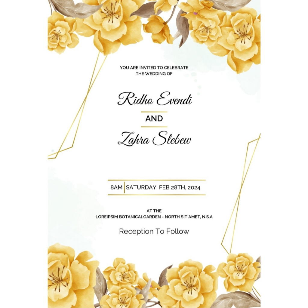 #073 Template Marry Gold Undangan Pernikahan Digital Design Undangan Pernikahan Premium Terjangkau M