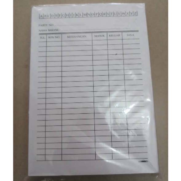 

Hemat Biaya Kartu Stok Kecil Isi 1 Lembar