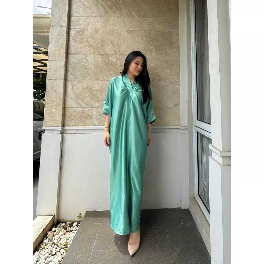 KAFTAN POLOS SATIN VELVET PREMIUM WANITA -KAFTAN PESTA KAFTAN RAYA