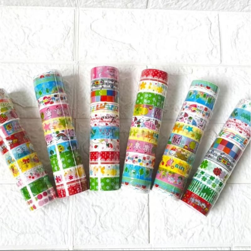 

(1 Slop Isi 10pcs) solasi Warna Warni Selotif Motif Fancy 1 Set Isi 10 pcs