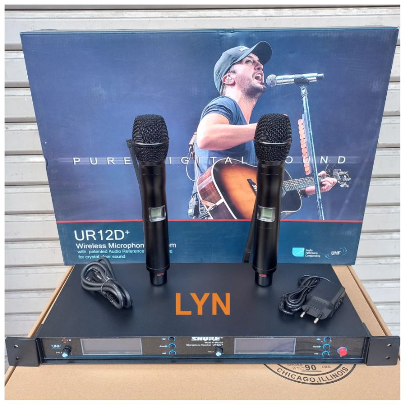 MIC WIRELESS UR12D+ UHF BISA GANTI CHANNEL 2 MIC PEGANG UR12D UR 12 D