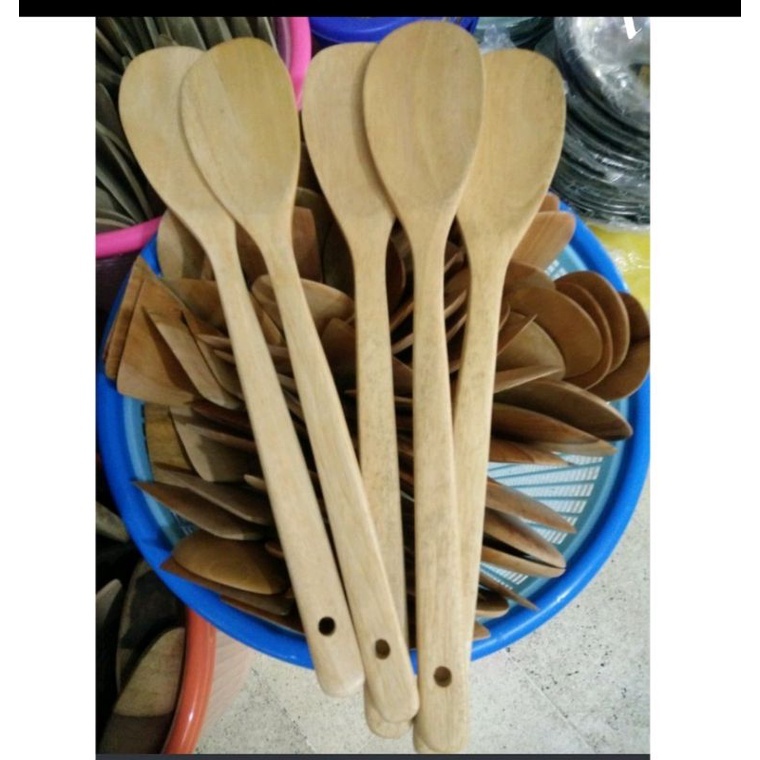 spatula kayu bulat