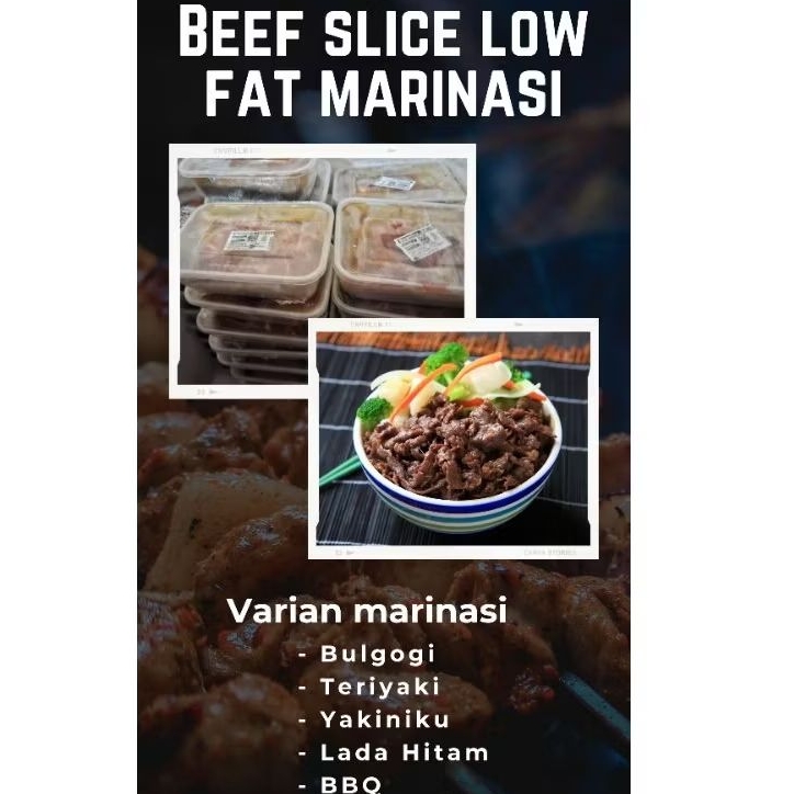 

beef slice low fat marinasi
