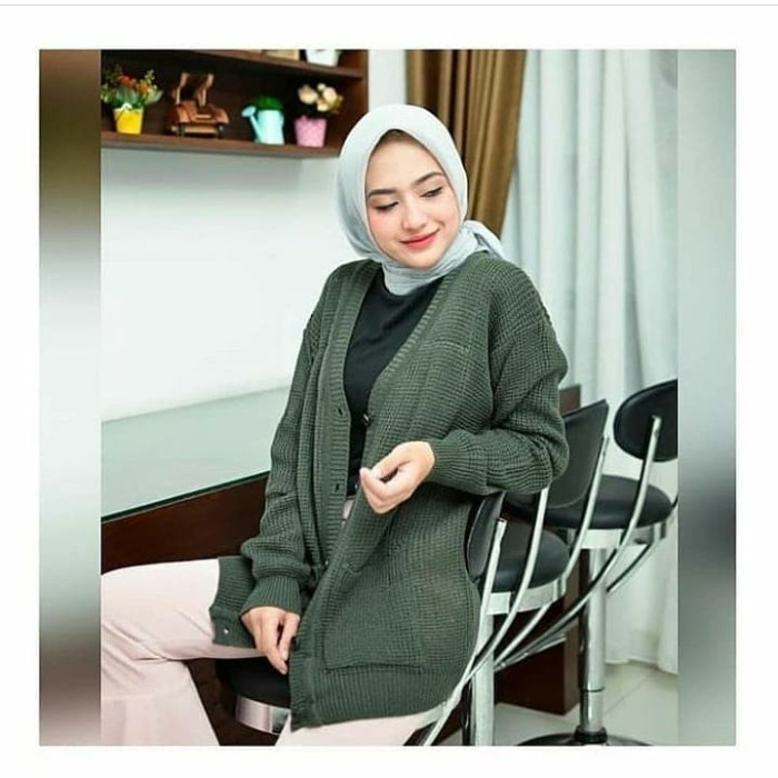 RK Cardigan MERISA Rajut Kardigan MERISA CARDI Wanita Cardigan big size -#STRICKHAUS