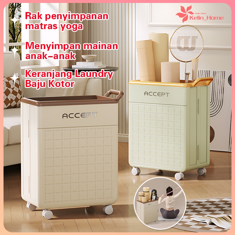 Rak penyimpanan matras yoga/ Rak Troli Minimalis Serbaguna/ Basket Storage Penyimpanan Mainan  / Ker