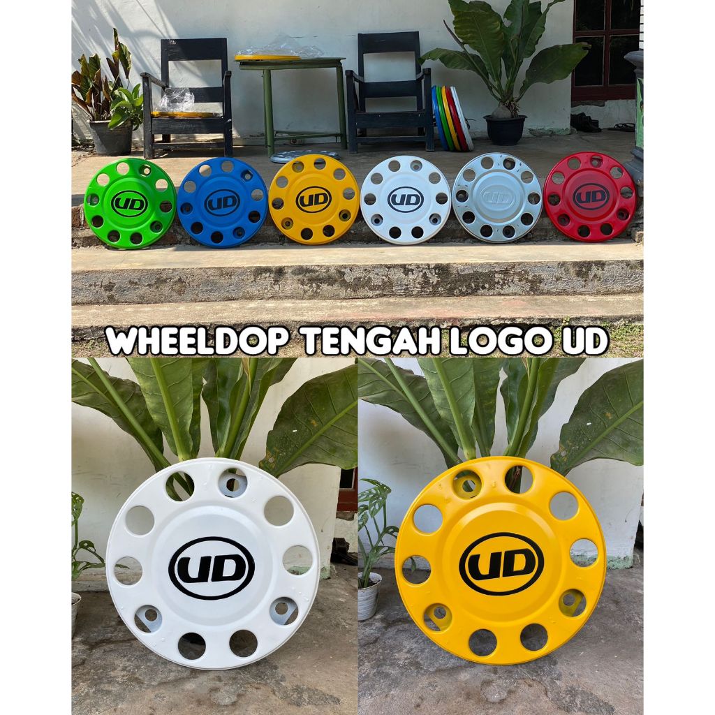 (2 Buah) Weldop Depan Ring 20 Baut 10 Tengah Logo UD Wheeldop Wildop Truk Lubang 10