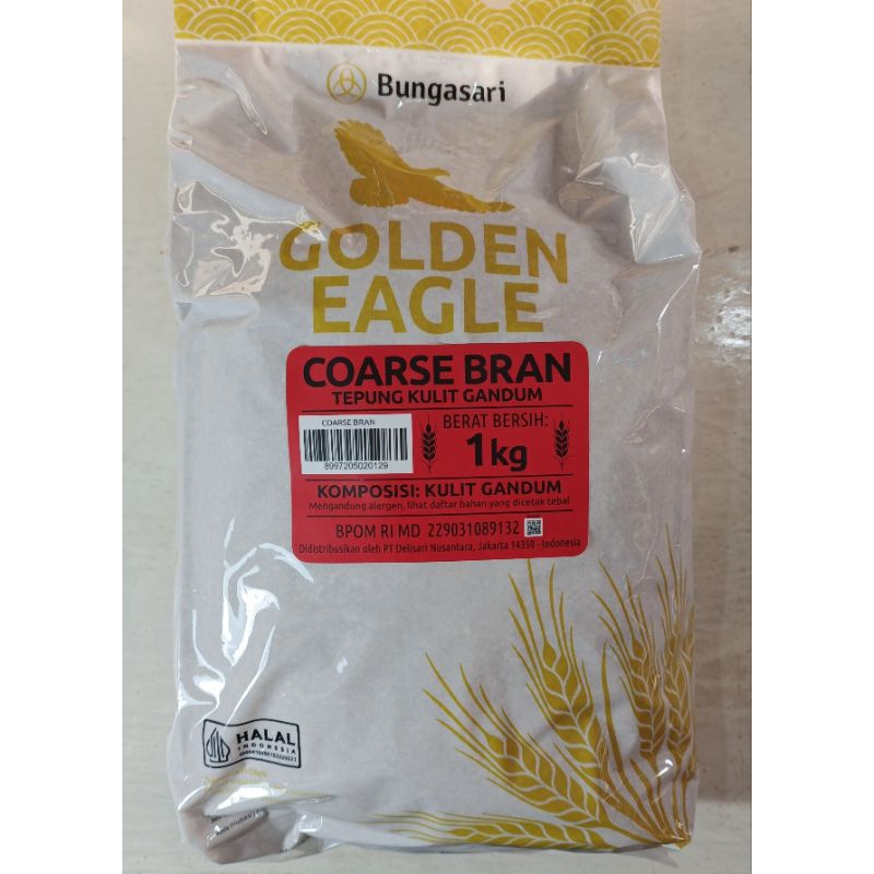 

Tepung Kulit Gandum Coarse Bran Golden Eagle Bungasari 1 kg