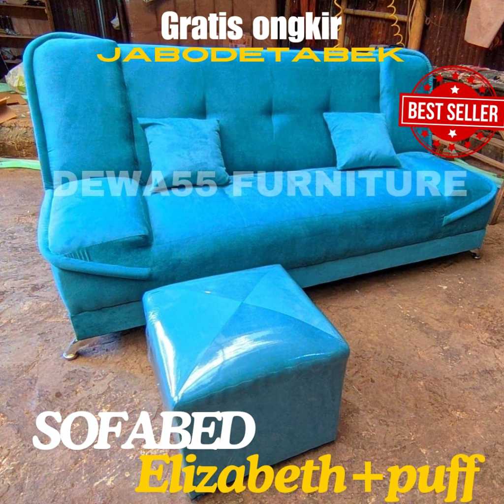 SOFA BED ELIEZABETH PLUS PUFF | SOFA RUMAH RUANG TAMU 2024 | SOFA LIPAT | SOFA RUANG TV