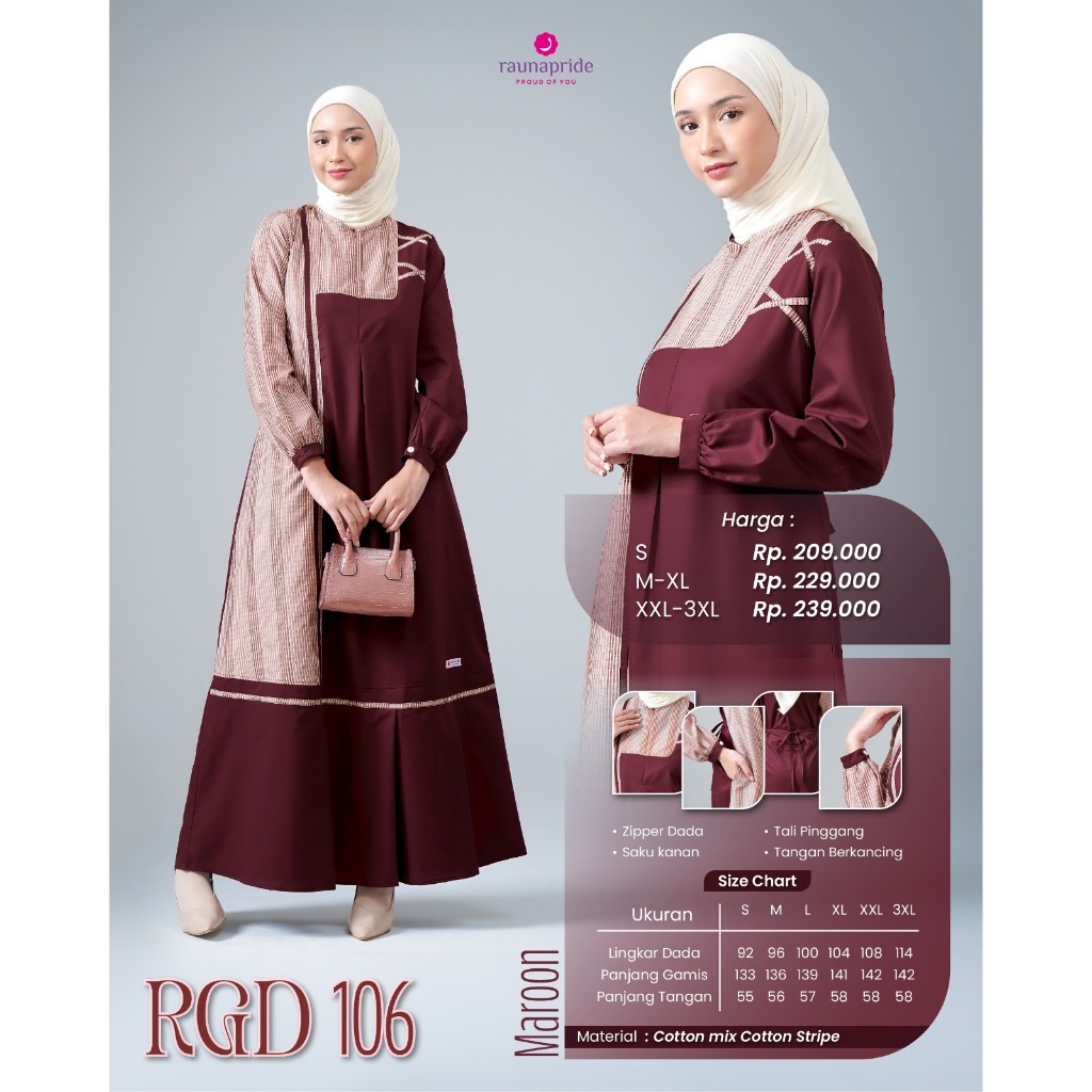 Gamis Rauna RGD 106 | Dress Rauna Terbaru 2024