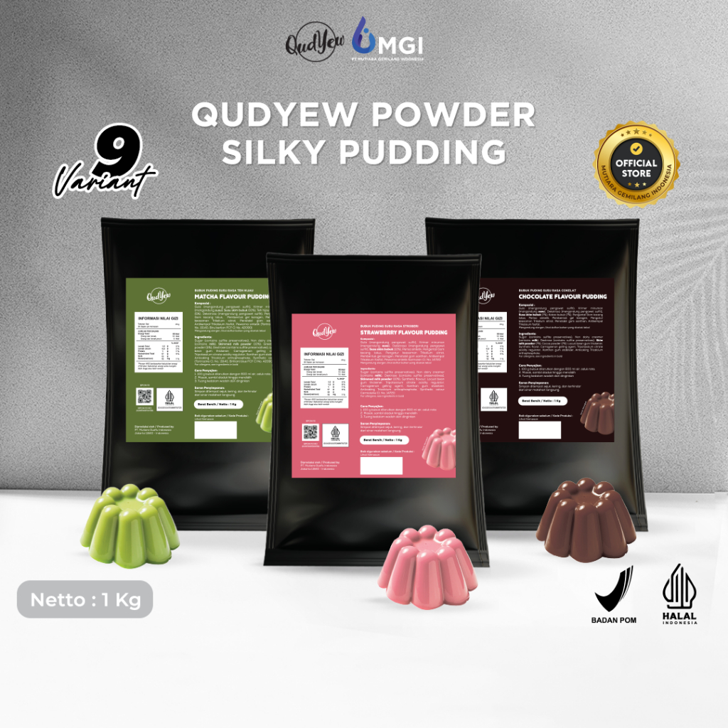 

Qudyew Silky Pudding Sutra Makanan Snack Agar Silky Pudding Powder - Cemilan Bubuk Puding Sutera 1kg