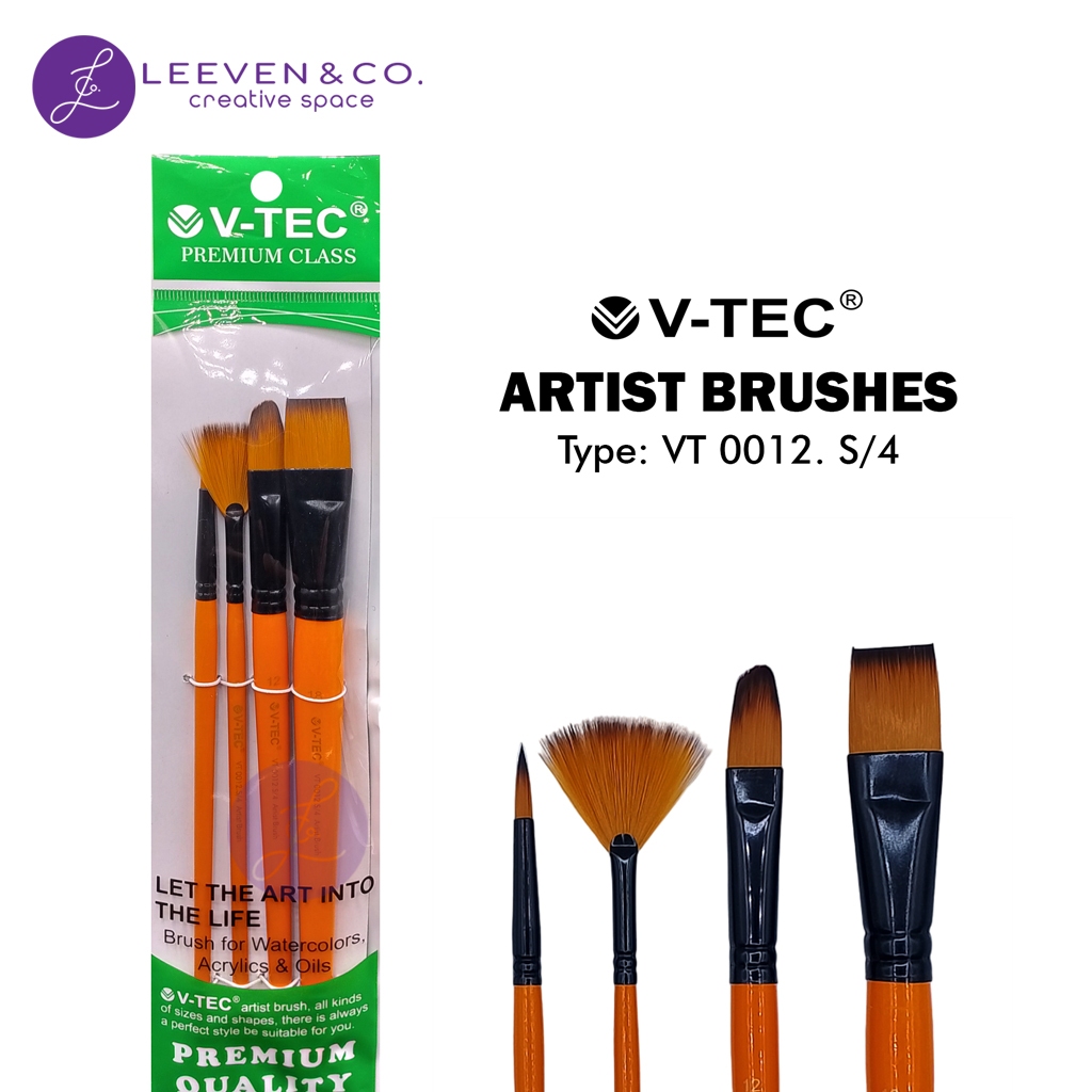 

V-TEC ARTIST BRUSHES SET 4 NO. 7, 8, 12, 18 (VT 0012.S/4)