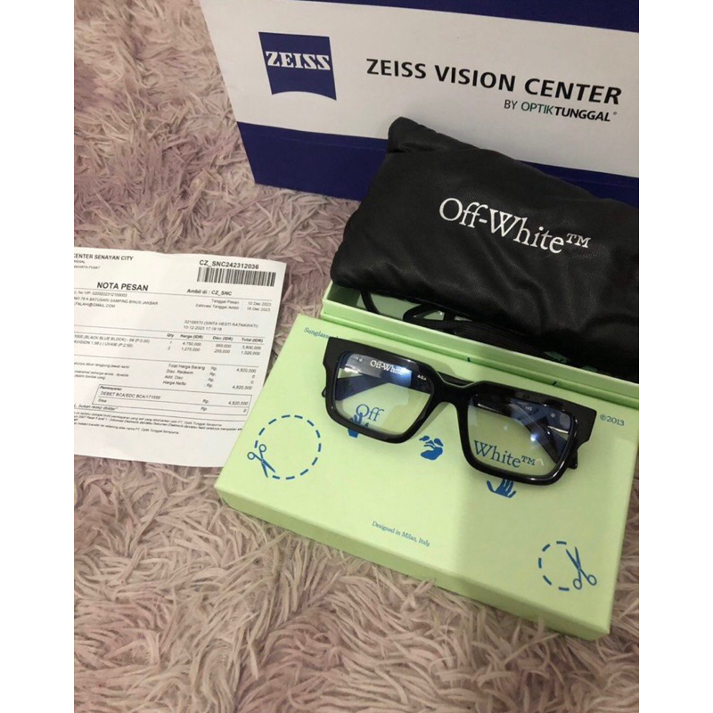 Glasses off white ( black blue block ) kacamata off white original