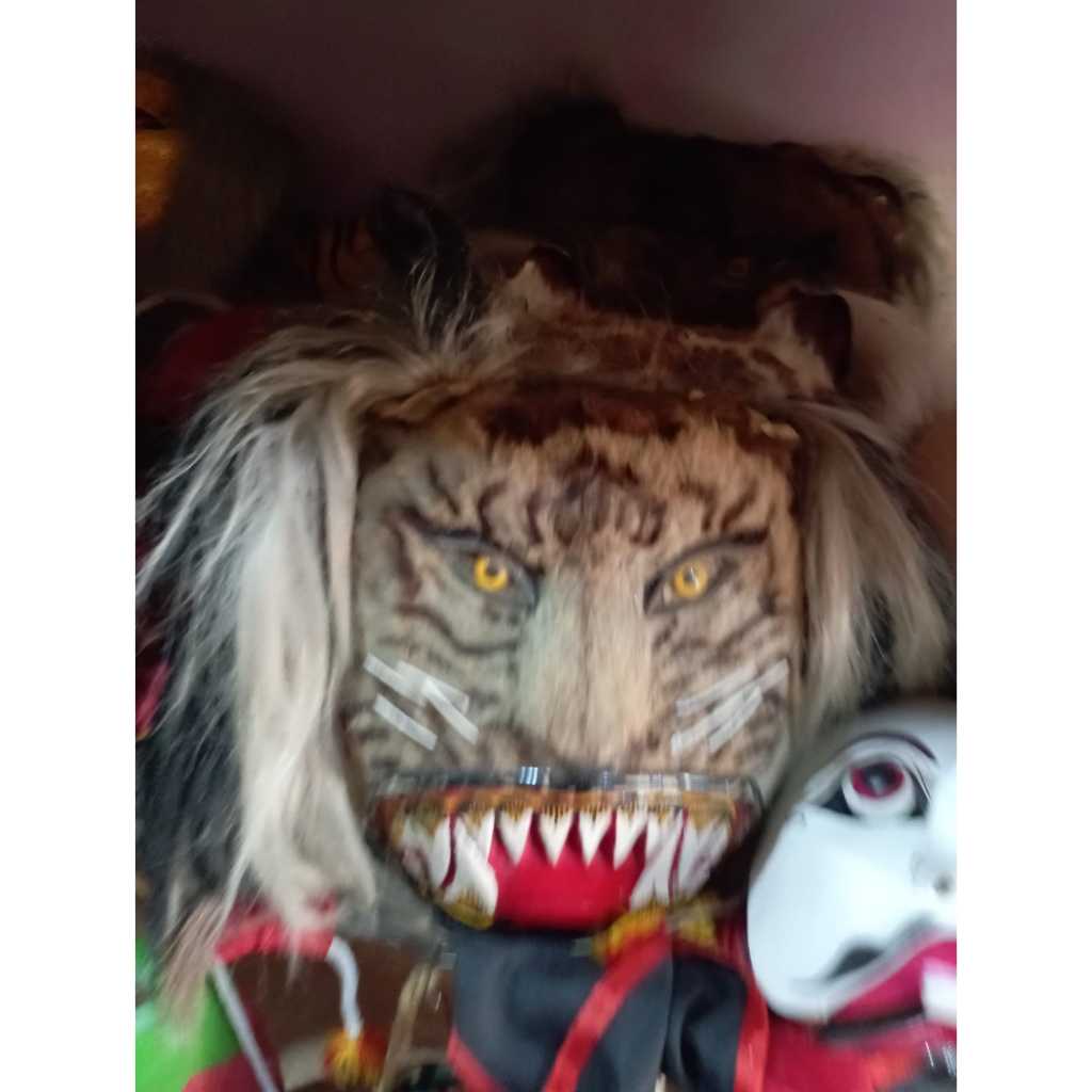 Topeng BARONGAN Macan BARONG Bagus RAMBUT Ori BULU Wajah SINTESIS