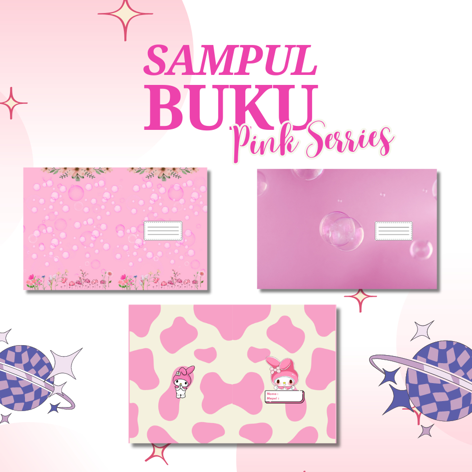 Sampul Buku Pink Serries | Sampul Buku Anak Aestetic | Sampul Buku Custom | Lucu | Sampul Buku Simpe