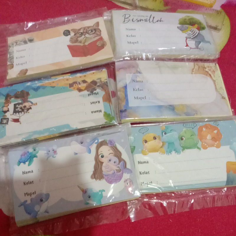 

7,5x4,5cm stiker nama mapel 20pcs