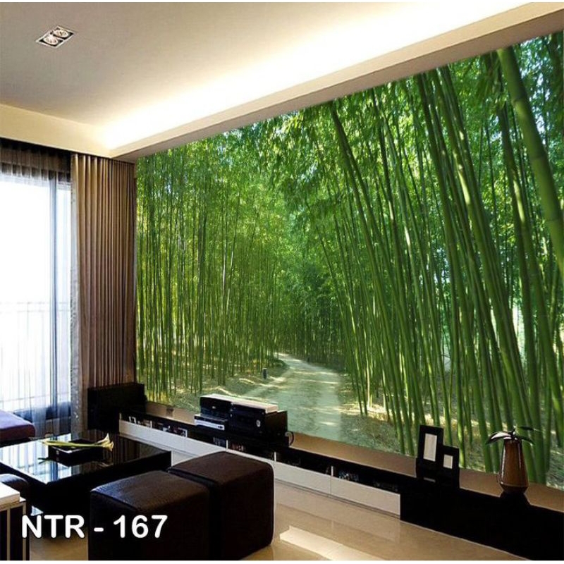 Wallpaper 3D Custom Bambu Pemandangan Walpaper Kustom Bamboo Alam Nature