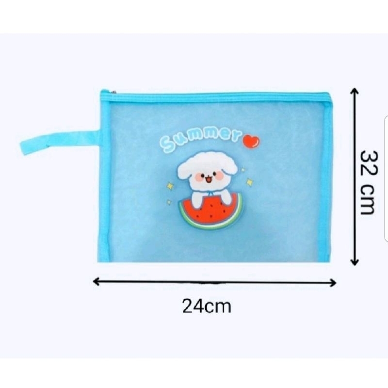 

Map jaring pouch gambar karakter lucu /map jaring isi dokumen dan alat tulis ukuran 32cm x 24cm