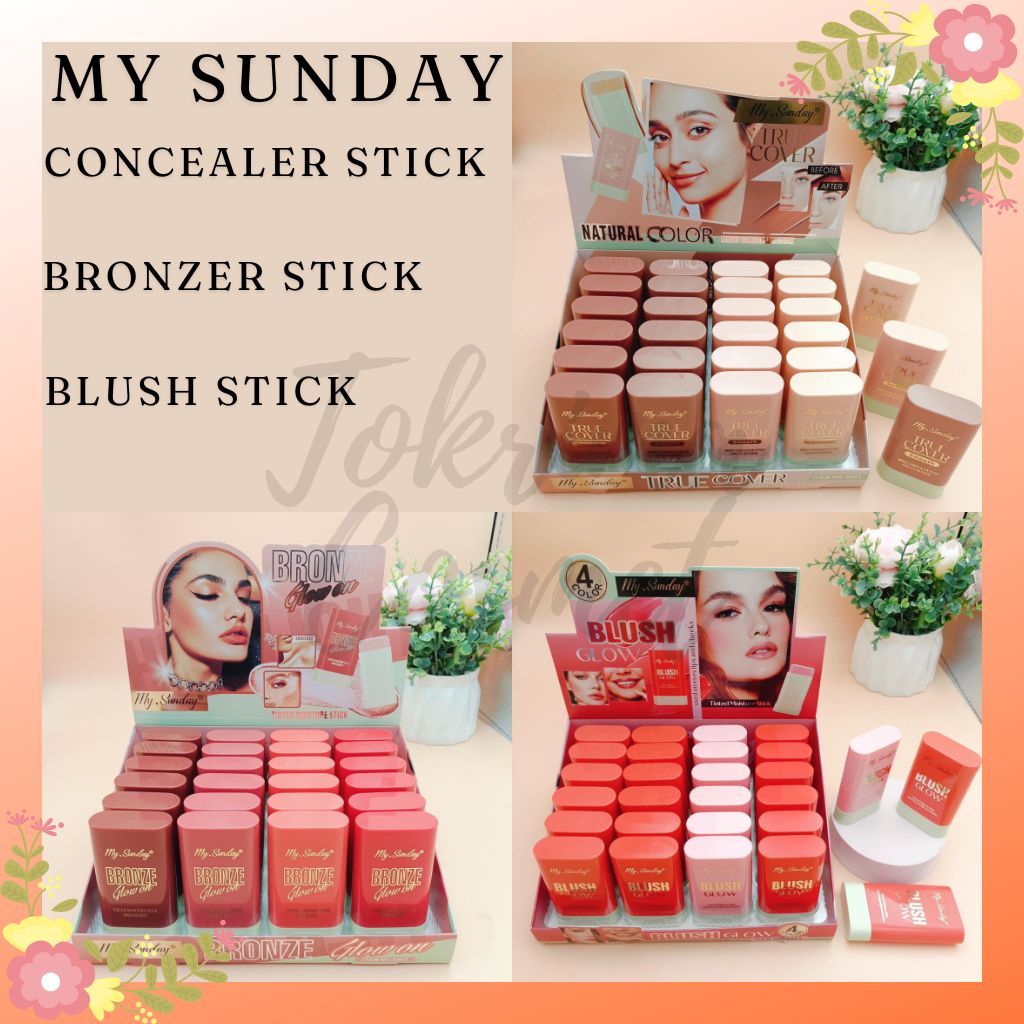 [LUSINAN] MY SUNDAY Concealer Stick / Bronzer Stick / Blush Stick.