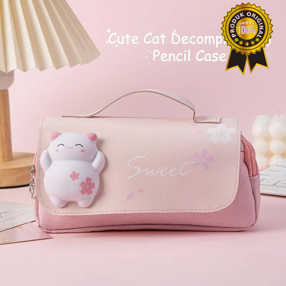 

Tempat Kotak Pensil Anak Sekolah Squishy Cute Cat Pencil Case